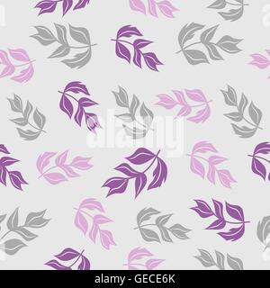 Nahtlose Muster mit farbigen Blättern. Stock Vektor