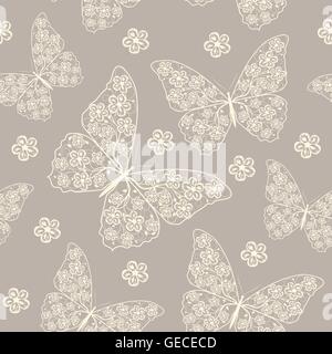 Nahtlose Muster mit Schmetterlingen Stock Vektor