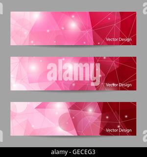 Reihe von Bannern, Vektor mit polygonalen Hintergrund Stock Vektor