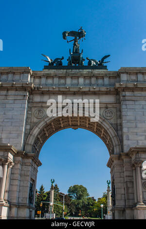 Detail der Soldaten und Matrosen Arch in Brooklyn, New York City Stockfoto