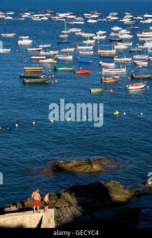 Calella de Palafrugell. Hafen von Calau. Costa Brava. Provinz Girona. Katalonien. Spanien Stockfoto