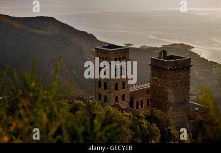 Benediktiner-Kloster Sant Pere de Rodes. Costa Brava. Provinz Girona. Katalonien. Spanien Stockfoto