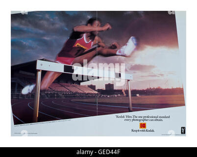 1980 Kodak's Sport poster Bild 1986 Commonwealth Games und britischen Leichtathletik Sponsoring durch Kodak Ltd Ian Shaw Kodak Fotograf fördern Stockfoto