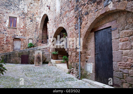 Santa Pau, Naturpark der Garrotxa, Provinz Girona. Katalonien. Spanien Stockfoto