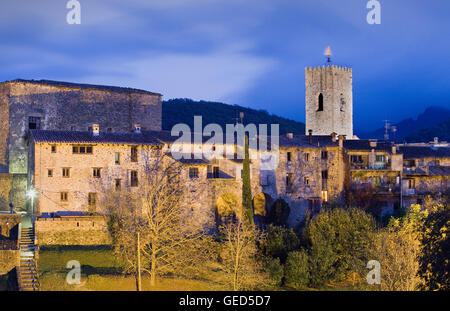 Santa Pau, Naturpark der Garrotxa, Provinz Girona. Katalonien. Spanien Stockfoto