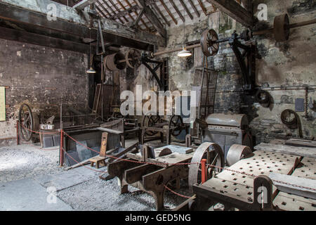 Eines der Ausstellungsstücke im National Slate Museum in Llanberis, Wales. inmitten der ehemaligen Dinorwic-Steinbruch. Stockfoto