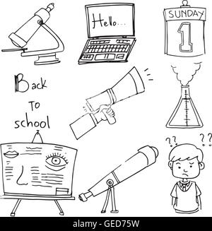 Element Schülerzeitung Doodle laptop Stock Vektor