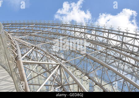 Messe Leipzig, abstrakt, Bogen, Architektur, Raum, Gebäude, Diagonal, Kuppel, enorme, Ausstellung, Messe, Rahmen, Deutsch, Deutschland, Stockfoto