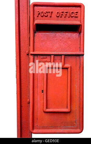 alte Post Box mit einclipsen Pfad in einen weißen Hintergrund Stockfoto