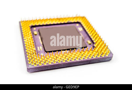 alte CPU einen weißen Hintergrund Stockfoto