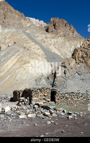 Nomad saisonale Siedlung in Tsorka Tal, Ladakh, Jammu und Kaschmir, Indien Stockfoto