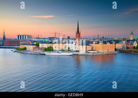 Stockholm. Bild von Stockholm während der blauen Dämmerstunde. Stockfoto