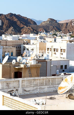 in Oman neue Haus Backsteinbau des Stadt Zeitmessung Himmels Stockfoto