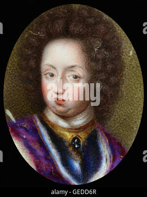 Erik Utterhielm - Miniatur-Porträt von Charles XI., König von Schweden 1660-1697 Stockfoto