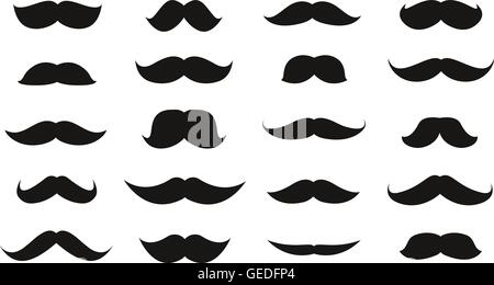 Schnurrbart isoliert auf weißem Hintergrund. Vektor-illustration Stock Vektor