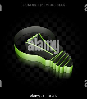 Business-Symbol: grüne 3d Glühbirne Papier, transparente Schatten, Vektor EPS 10 gemacht. Stock Vektor