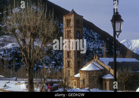 Kirche von Sant Climent.Romanesque Kirche. Taüll.  Boí-Tal. Provinz Lleida. Katalonien. Spanien Stockfoto