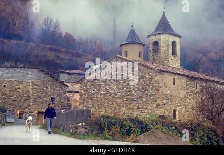 Kirche Sant Marti. Romanische Kirche. Llesp.Boí Tal. Provinz Lleida. Katalonien. Spanien Stockfoto