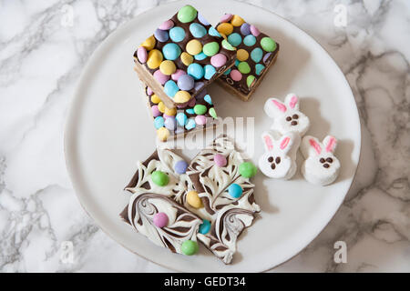 Sortierte Ostern Süßigkeiten, Nahaufnahme Stockfoto