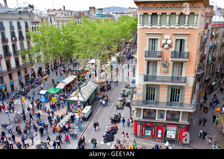 La Rambla, Sant Jordis Tag (23. April), Barcelona, Katalonien, Spanien Stockfoto