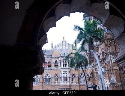 Das Bild der Architektur von CST Bahnhofsgebäude oder VT-Station, Mumbai Indien Stockfoto