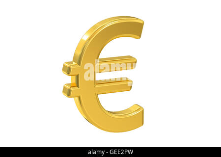 Euro-Symbol, 3D-Rendering isolierten auf weißen Hintergrund Stockfoto