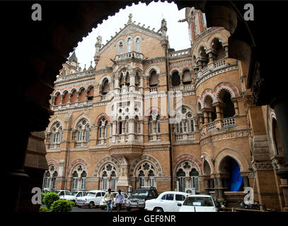 Das Bild der Architektur von CST Bahnhofsgebäude oder VT-Station, Mumbai Indien Stockfoto