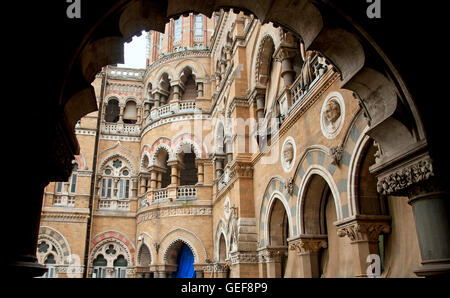 Das Bild der Architektur von CST Bahnhofsgebäude oder VT-Station, Mumbai Indien Stockfoto