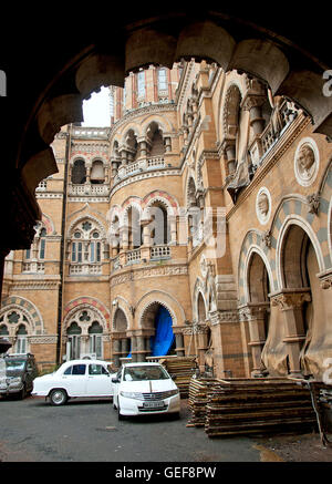 Das Bild der Architektur von CST Bahnhofsgebäude oder VT-Station, Mumbai Indien Stockfoto