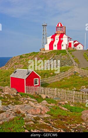 Geographie / Reisen, Cape Bonavista Lighthouse, Bonavista, Neufundland, Kanada im Jahre 1843 erbaut und eröffnet offiziell als National Historic Site am 9. August 1978, Bonavista Peninsul Stockfoto