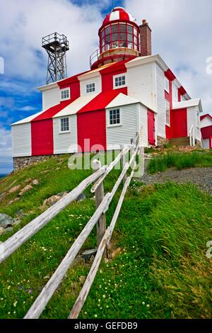 Geographie / Reisen, Cape Bonavista Lighthouse, Bonavista, Neufundland, Kanada im Jahre 1843 erbaut und als National Historic Site am 9. August 1978, Bonavista Halbinsel, Bonavista Bay, Discovery Trail, Neufundland-Labrador, Neufundland, offiziell eröffnet Stockfoto