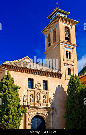 Geographie/Reisen, Spanien, Andalusien, Granada, Iglesia de Santa Ana und San Gil (Kirche), 16. Jahrhundert, ein nationales Denkmal in der albayzin Viertel, ein UNESCO-Weltkulturerbe, Stadt Granada, Granada, Andalusien, Spanien (Andalusien), No-Exclusive - Verwenden Sie Stockfoto