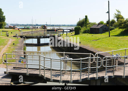 Lydney Hafen Schleusentore Gloucestershire England uk auf dem Westufer des Flusses Severn in der Nähe der Forest of Dean Stockfoto