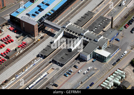 Luftbild des Bahnhofs Banbury, Oxfordshire, Vereinigtes Königreich Stockfoto