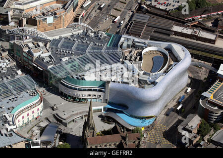 Luftaufnahme des Stadtzentrum von Birmingham & Bullring Shopping Centre, Großbritannien Stockfoto