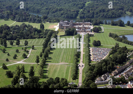 Luftaufnahme von Blenheim Palace in Oxfordshire, Vereinigtes Königreich Stockfoto