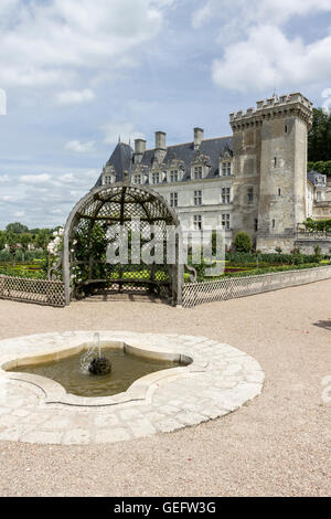 Schloss Villandry Gärten Loire-Tal-Frankreich Stockfoto