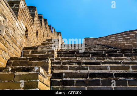 Details der großen Mauer bei Badaling Stockfoto