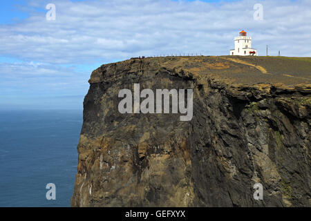 Dyrhólaey Leuchtturm, Sudurland, Island Stockfoto