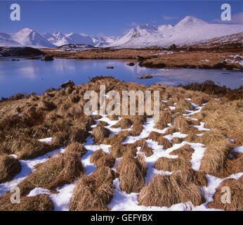 Winter-Szene auf Loch Ba, Rannoch Moor, West Highlands. Stockfoto