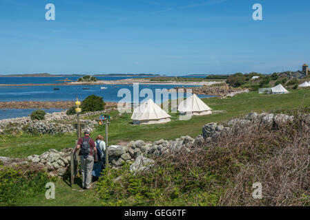 Troytown Bauernhof Campingplatz. St Agnes. Isles of Scilly. Cornwall. England. UK Stockfoto