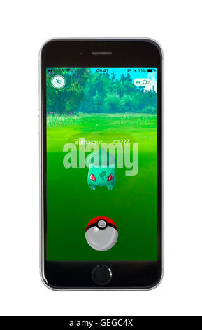 Pokemon gehen auf einem Apple iPhone 6 Stockfoto