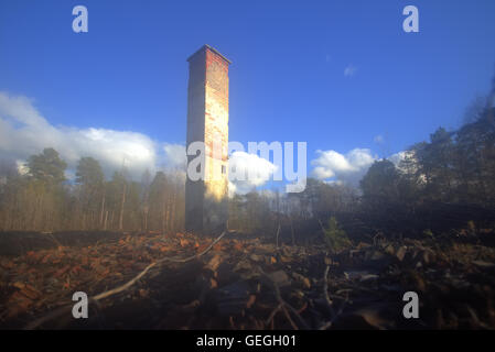 verlassenes Holzhaus im Dorf im Norden Stockfoto