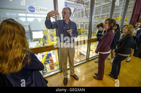 Die NASA Women in Action-Veranstaltung im Goddard Space Flight Center hob die Errungenschaften von Frauen in der Weltraumwissenschaft und -Technologie hervor, darunter die Astronauten Ellen Ochoa und Lesa Roe. Auf der Veranstaltung wurden auch Diskussionen über Vielfalt und Möglichkeiten IM RAHMEN VON MINT geführt. Stockfoto
