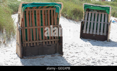 Strandkörbe an der Ostsee zu mieten Stockfoto