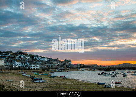 Hugh Town bei Sonnenuntergang, die St Mary's, Isles of Scilly Stockfoto