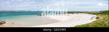 Weißen Sandstrände von Rushy Bay, Tresco, Isles of Scilly Stockfoto