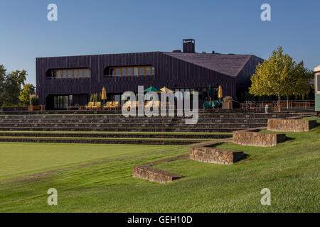 Weinverkostung Zimmer, Sonoma-Cutrer Vineyards, Russian River Winery, Russian River Valley, Windsor, Sonoma County, Kalifornien Stockfoto