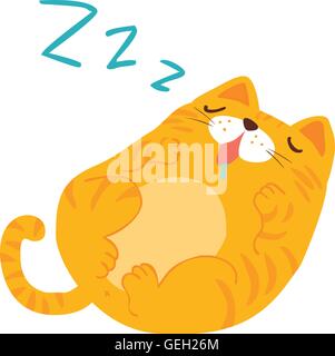 flauschige schlafen süßer Traum-Katze-Vektor-illustration Stock Vektor