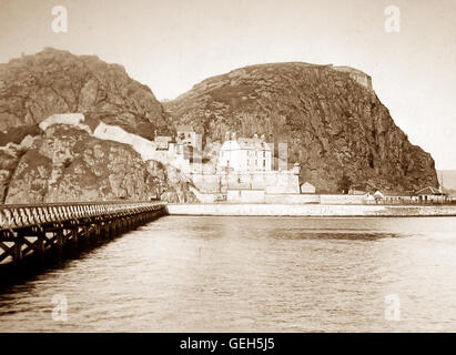 Dumbarton Rock und Burg - viktorianischen Zeit Stockfoto
